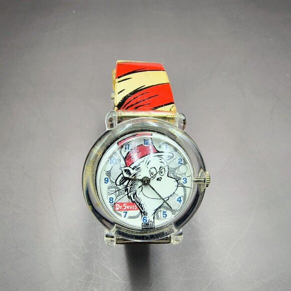 Dr. Seuss Cat in the Hat Wrist Watch Tick Tocking Time Ticker 1997 Needs Battery - Picture 3 of 10